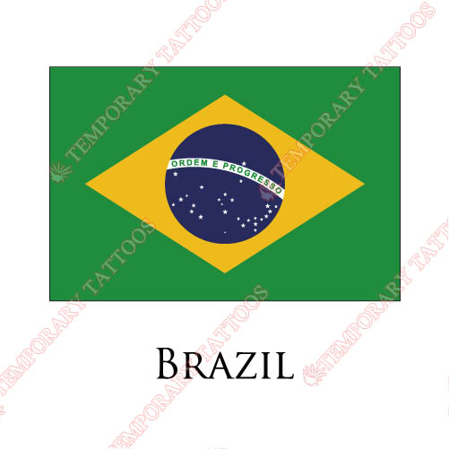 Brazil flag Customize Temporary Tattoos Stickers NO.1835
